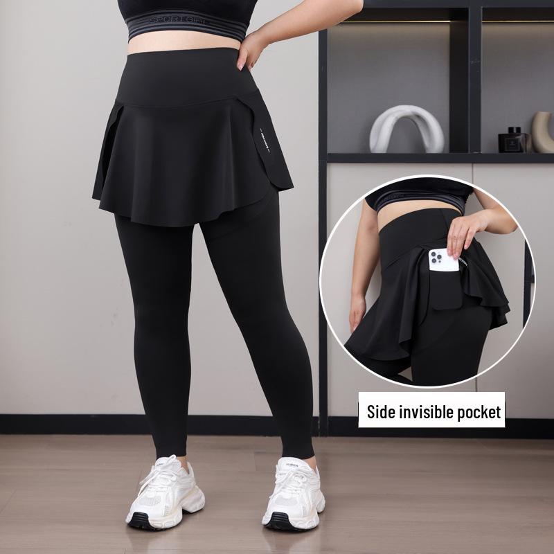 Plus Size High-Waist Yoga Pants with Skirt Overlay and Pockets - Lightweight, Fits Up to 200 Jin, Women s Clothing for Southeast Asia. XL
Plus Size High-Waist Yoga Pants with Skirt Overlay and Pockets - Lightweight, Fits Up to 200 Jin, Women s Clothing for Southeast Asia. XL