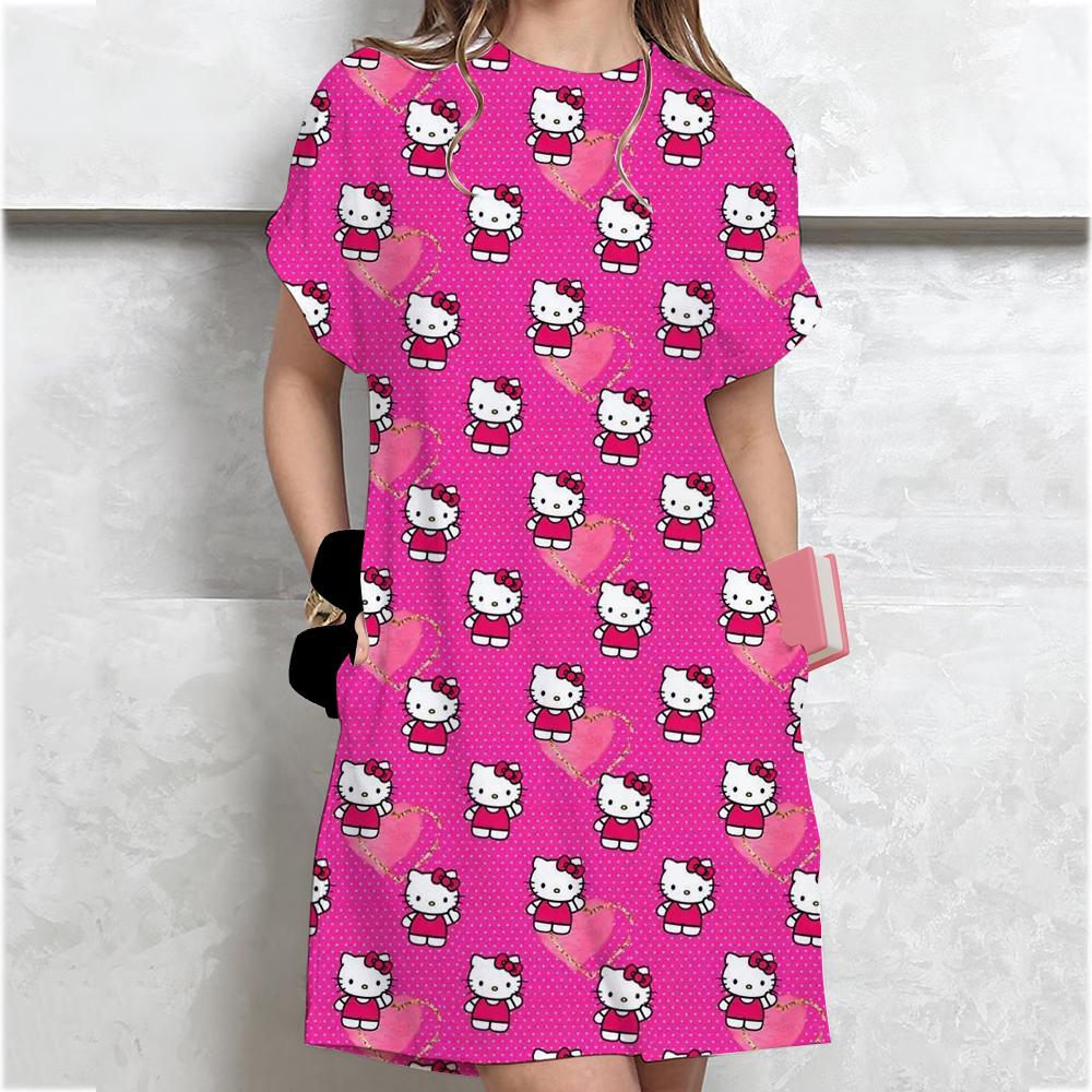 New Korean-style Plus-size Hello Kitty print T-shirt Women s Summer Loose-fit Belly Covering Student Dress 7XL
New Korean-style Plus-size Hello Kitty print T-shirt Women s Summer Loose-fit Belly Covering Student Dress 7XL