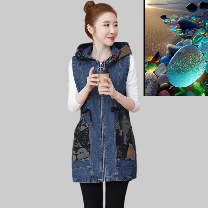 Color matching Denim Hooded Waistcoat Women s Spring Loose Sleeveless Jacket Plus size Female Casual Vest Outwear Tops S чорний
Color matching Denim Hooded Waistcoat Women s Spring Loose Sleeveless Jacket Plus size Female Casual Vest Outwear Tops S чорний