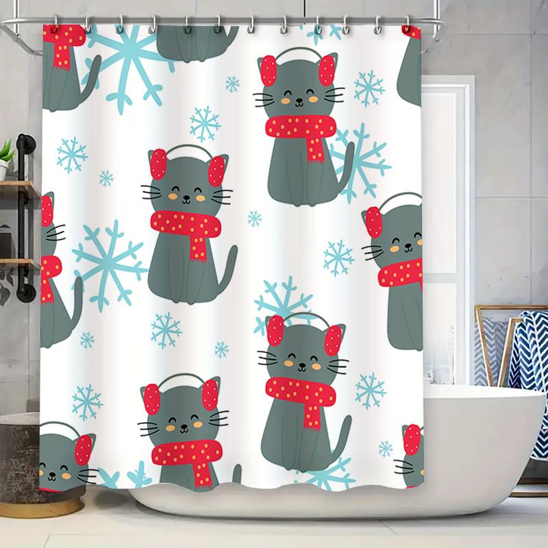 Cute Christmas Cats Shower Curtain Set For Bathroom Decor Home Decoration Waterproof Fabric Indoor Use 3D Printed Cat Scarf Prin W60H190(CM)-1 Pcs
Cute Christmas Cats Shower Curtain Set For Bathroom Decor Home Decoration Waterproof Fabric Indoor Use 3D Printed Cat Scarf Prin W60H190(CM)-1 Pcs