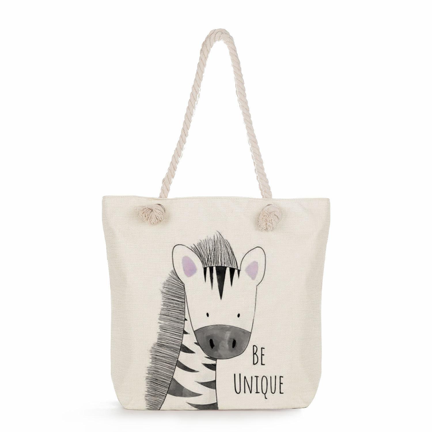 Cartoon animals print thick rope single-shoulder beach bag 7226 KTB
Cartoon animals print thick rope single-shoulder beach bag 7226 KTB