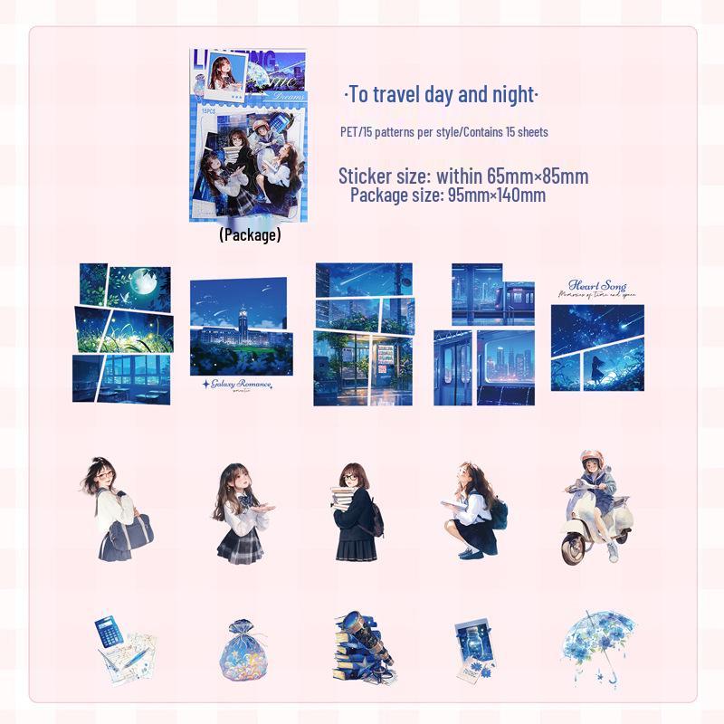 Yi Niao Dream Chasing Campus Girl PET Sticker Pack - Youth Theme, 6 Designs, 15 Sheets
Yi Niao Dream Chasing Campus Girl PET Sticker Pack - Youth Theme, 6 Designs, 15 Sheets