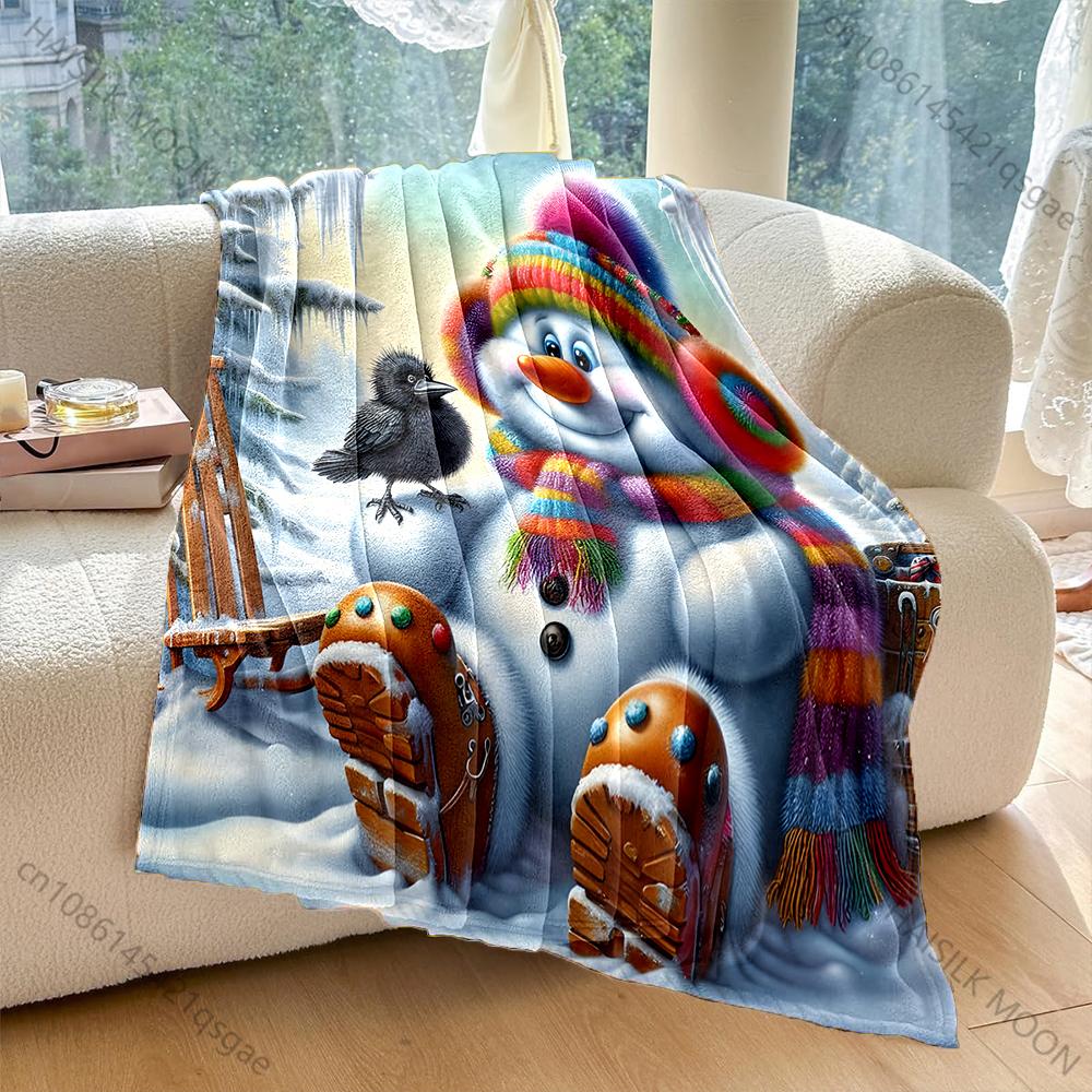 Colorful Snowman with Striped Scarf Pattern Blanket Flannel Material Soft Warm for All Seasons, Home Outdoor Camping Picnics RV 75x90cm
Colorful Snowman with Striped Scarf Pattern Blanket Flannel Material Soft Warm for All Seasons, Home Outdoor Camping Picnics RV 75x90cm