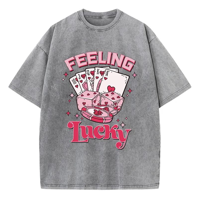Feeling Lucky Cotton Washed T-Shirts Womens Poker Dice Printed Tops Comfortable O-Neck Oversize T Shirts Woman Clothes S
Feeling Lucky Cotton Washed T-Shirts Womens Poker Dice Printed Tops Comfortable O-Neck Oversize T Shirts Woman Clothes S