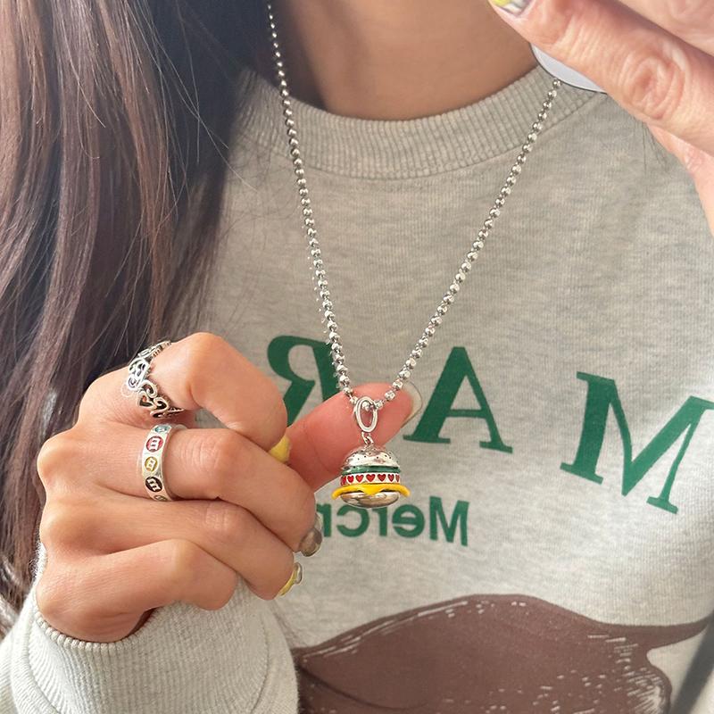 Cute Hamburger Pendant Necklace For Women Girls Clavicle Chain Jewelry Party Gift
Cute Hamburger Pendant Necklace For Women Girls Clavicle Chain Jewelry Party Gift