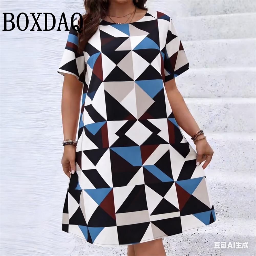 Plus Size Women s Short-Sleeved Round-Neck Loose Dress Fashion Casual Geometric Ethnic Pattern Print Retro Summer Dress 2026 New 6XL
Plus Size Women s Short-Sleeved Round-Neck Loose Dress Fashion Casual Geometric Ethnic Pattern Print Retro Summer Dress 2026 New 6XL