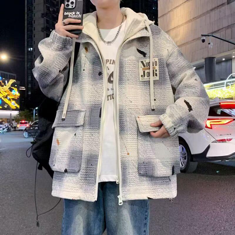 Men s Hong Kong Style Plaid Hooded Jacket - Trendy Two-Piece Look for Spring and Fall XL
Men s Hong Kong Style Plaid Hooded Jacket - Trendy Two-Piece Look for Spring and Fall XL