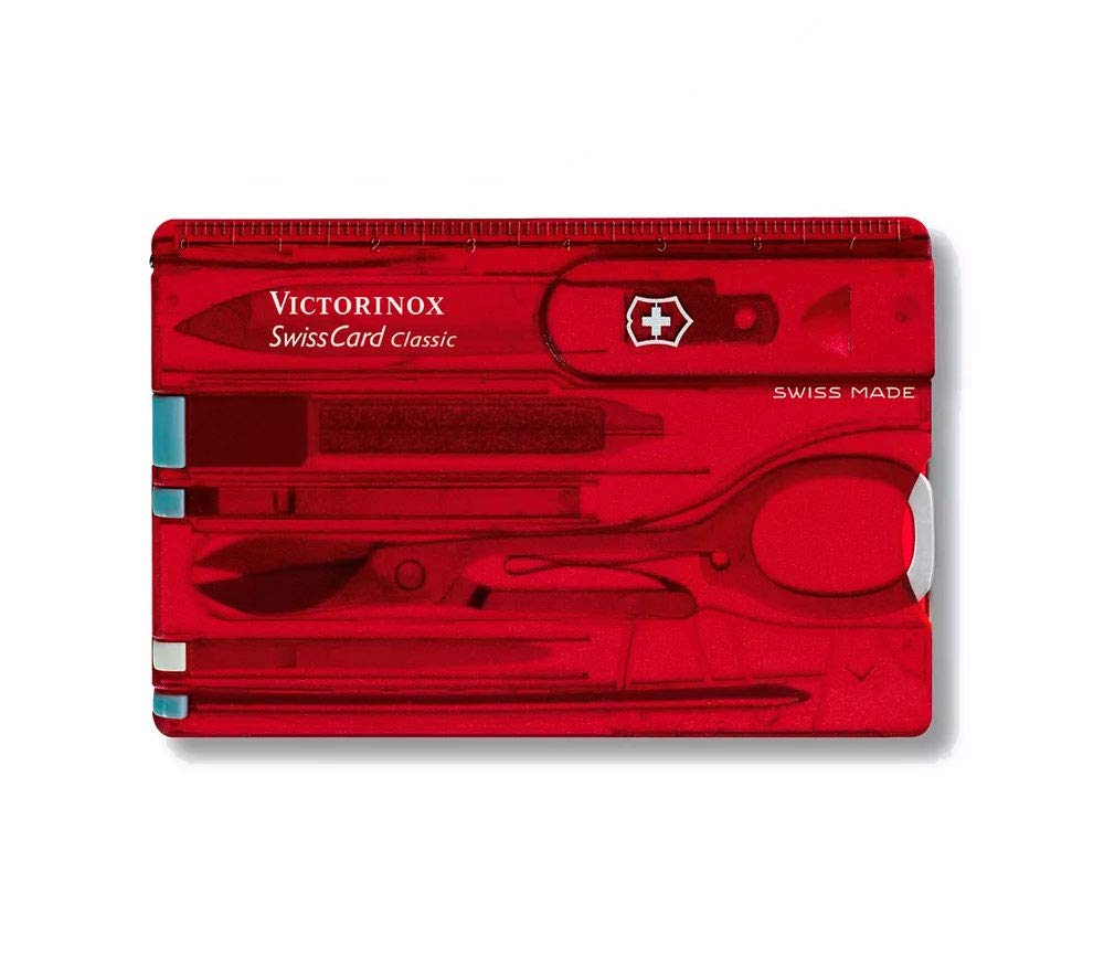 VICTORINOX Swiss Card Classic Translucent Red Multi-function Stationery Scissors with Ballpoint Pen Swiss-made Multi-tool with 10 Functions
VICTORINOX Swiss Card Classic Translucent Red Multi-function Stationery Scissors with Ballpoint Pen Swiss-made Multi-tool with 10 Functions