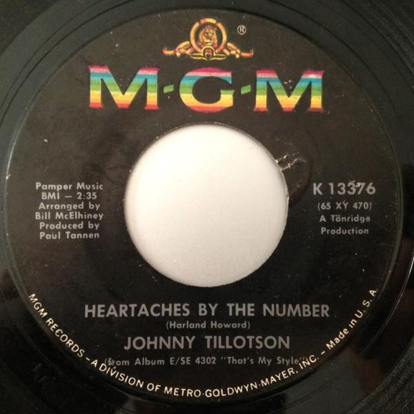 7inch Record JOHNNY TILLOTSON - Heartaches By The Number / Your Mem K13376 MGM Records 1965 US Folk Used
7inch Record JOHNNY TILLOTSON - Heartaches By The Number / Your Mem K13376 MGM Records 1965 US Folk Used