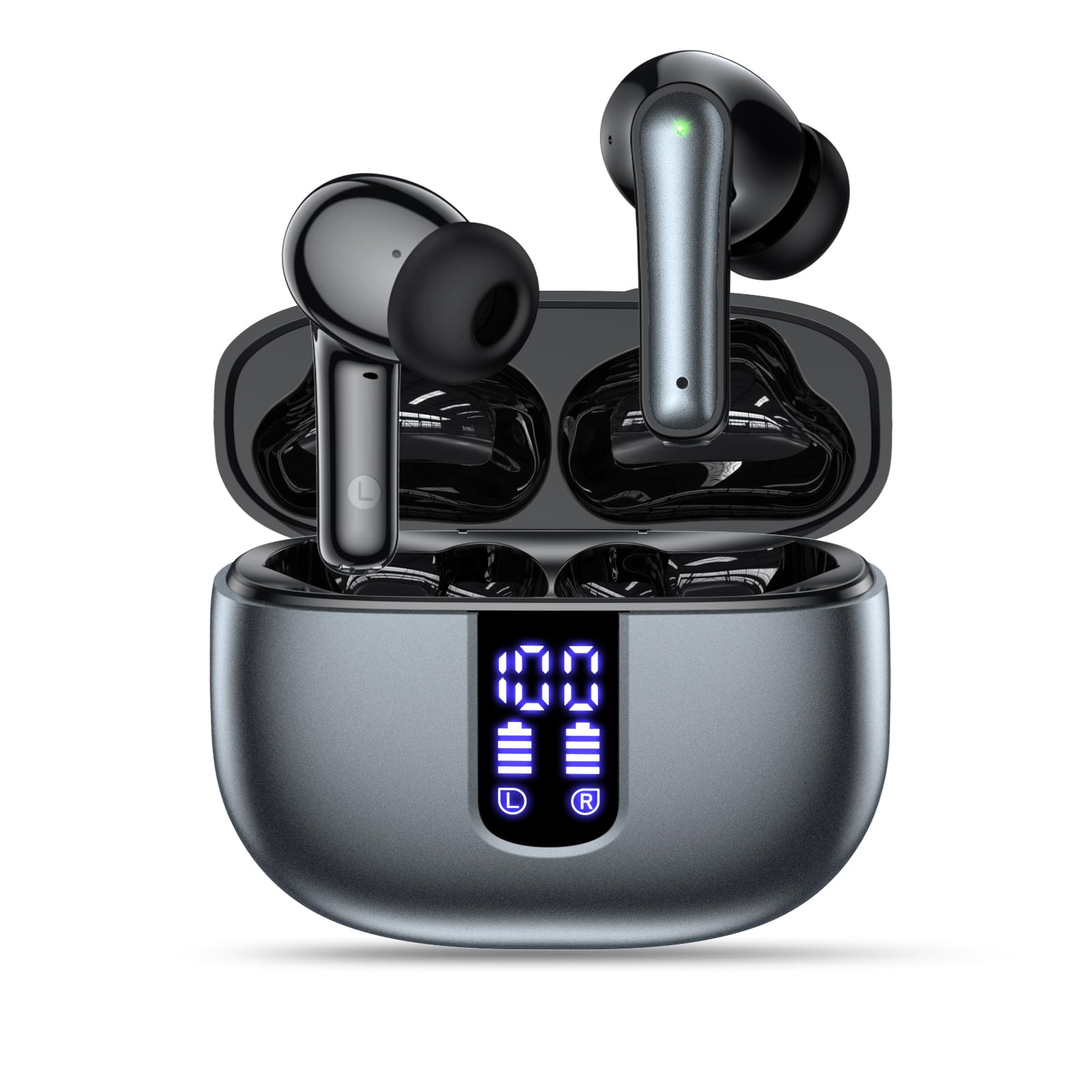 Bluetooth wireless earphones with up to 48 hours of playback and LED display чорний
Bluetooth wireless earphones with up to 48 hours of playback and LED display чорний