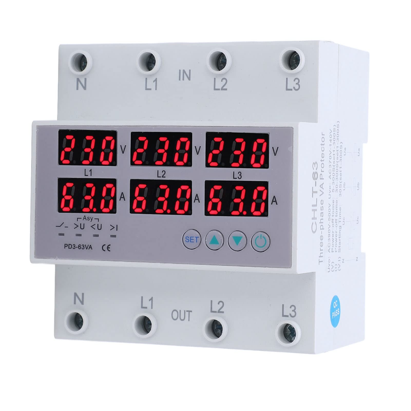 Digital 3 Phase Energy AC DIN Rail Voltmeter Ammeter LCD Display Power Consumption Meter for Electricity Usage Voltage and Current Measurement Meter,
Digital 3 Phase Energy AC DIN Rail Voltmeter Ammeter LCD Display Power Consumption Meter for Electricity Usage Voltage and Current Measurement Meter,