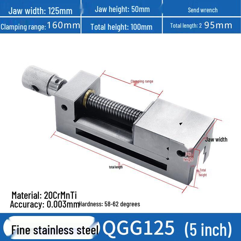 Rongyu 5-inch Stainless Steel Manual Bench Vise
Rongyu 5-inch Stainless Steel Manual Bench Vise