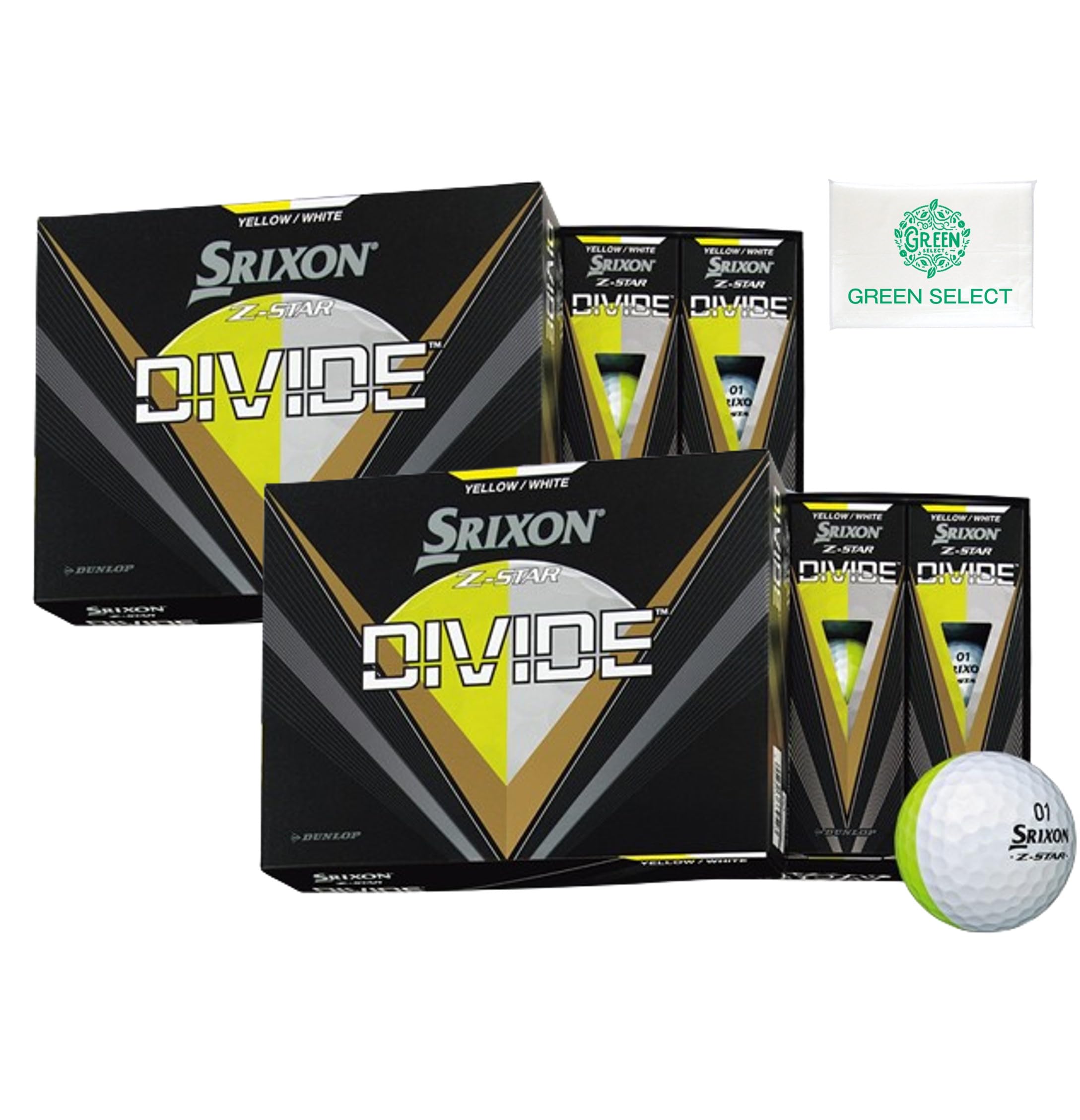 Dunlop Golf Balls SRIXON DIVIDE 2 Dozen Original Pocket Tissue Included Z-STAR Yellow/White
Dunlop Golf Balls SRIXON DIVIDE 2 Dozen Original Pocket Tissue Included Z-STAR Yellow/White