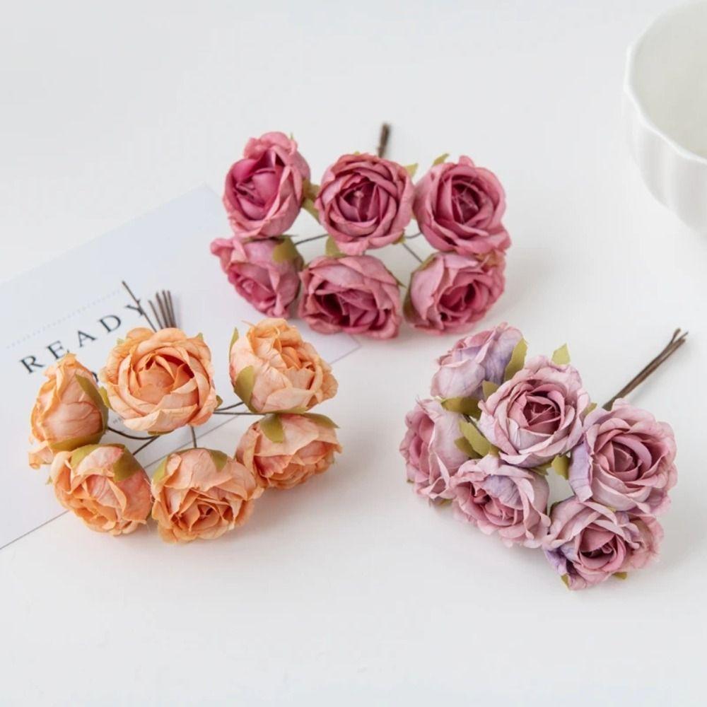 6Pcs Fake Plants Silk Tea Rose Retro Mini Bouquet Home Christmas Decor Artificial Flowers Office
6Pcs Fake Plants Silk Tea Rose Retro Mini Bouquet Home Christmas Decor Artificial Flowers Office