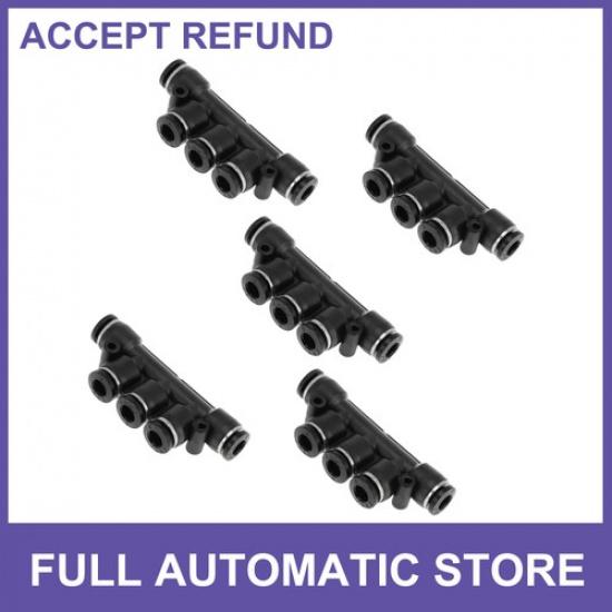 Push to Connect Air Fittings 1/4 Five Way Air Line Quick Connector 5 Pcs
Push to Connect Air Fittings 1/4 Five Way Air Line Quick Connector 5 Pcs