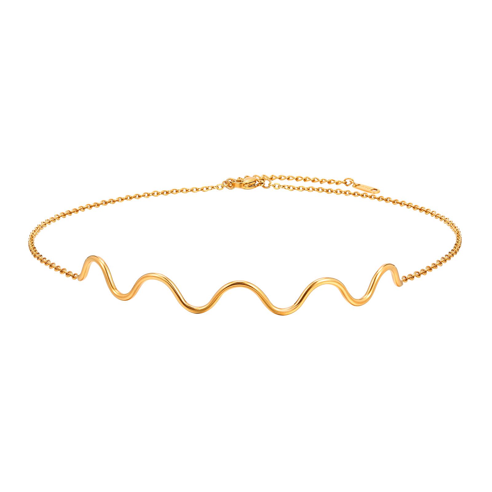 Fashion Stainless Steel Wave Choker Necklace for Women, Simple Waterproof Gold Plated Statement Collar, Personality Jewelry
Fashion Stainless Steel Wave Choker Necklace for Women, Simple Waterproof Gold Plated Statement Collar, Personality Jewelry