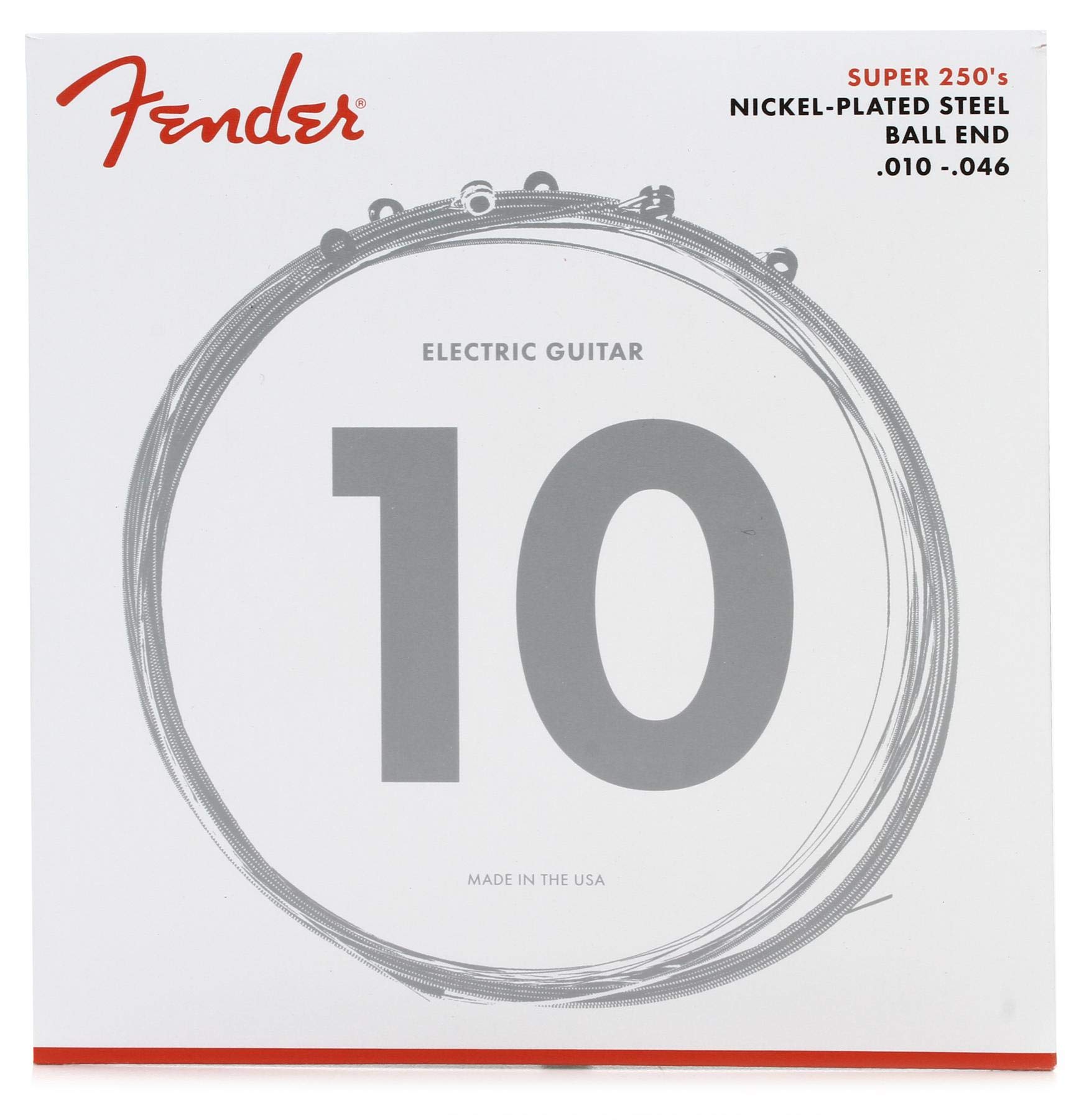 Fender Струны для электрогитары Super 250 Guitar Nickel Plated Ball 250R Regular Strings, Steel, End, .010-.046
Fender Струны для электрогитары Super 250 Guitar Nickel Plated Ball 250R Regular Strings, Steel, End, .010-.046