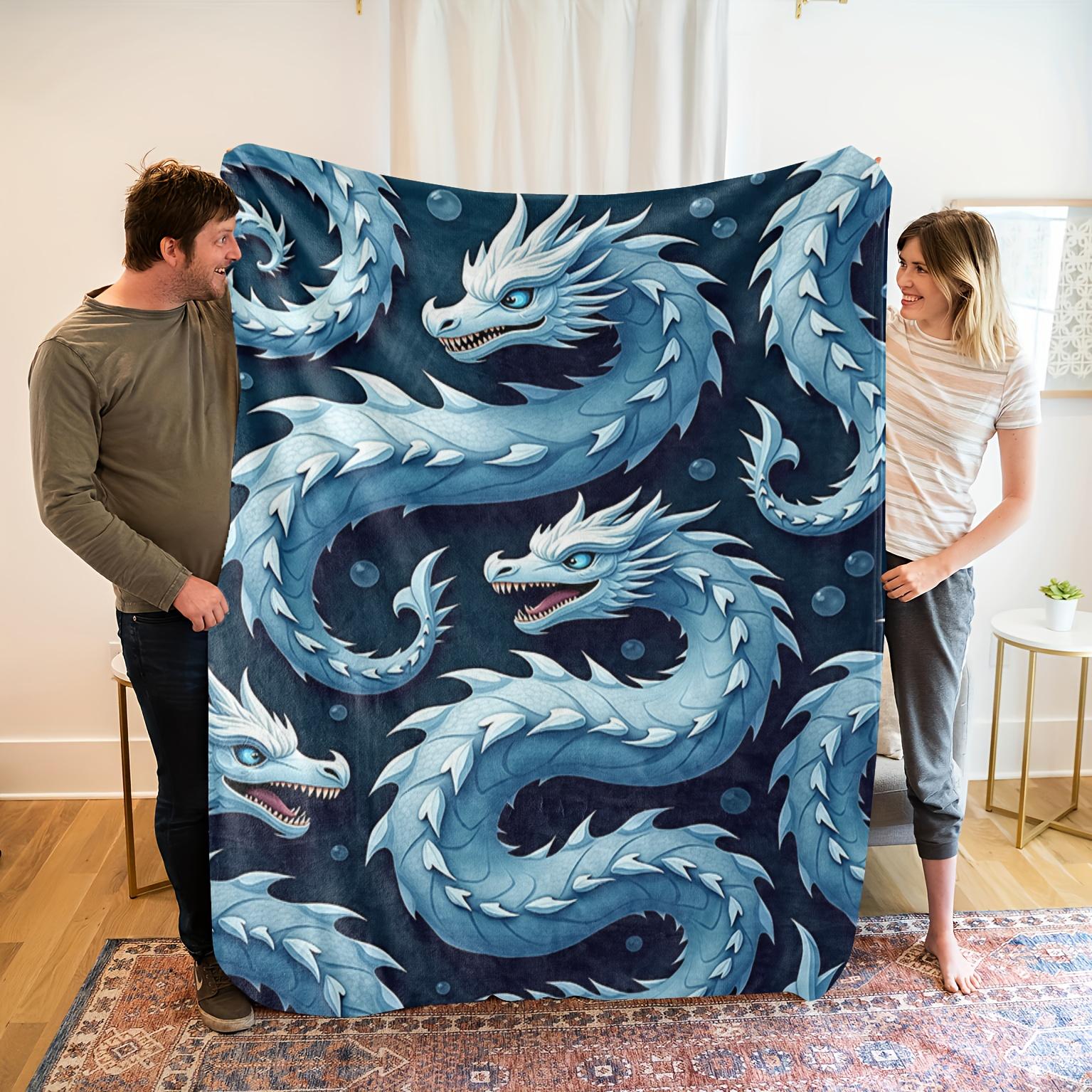Cozy Blue Dragon Fleece Blanket - Soft High-Definition Digital Print with Intricate White & Blue Dragon Scale Design, All-Season 130x150cm51x59in
Cozy Blue Dragon Fleece Blanket - Soft High-Definition Digital Print with Intricate White & Blue Dragon Scale Design, All-Season 130x150cm51x59in