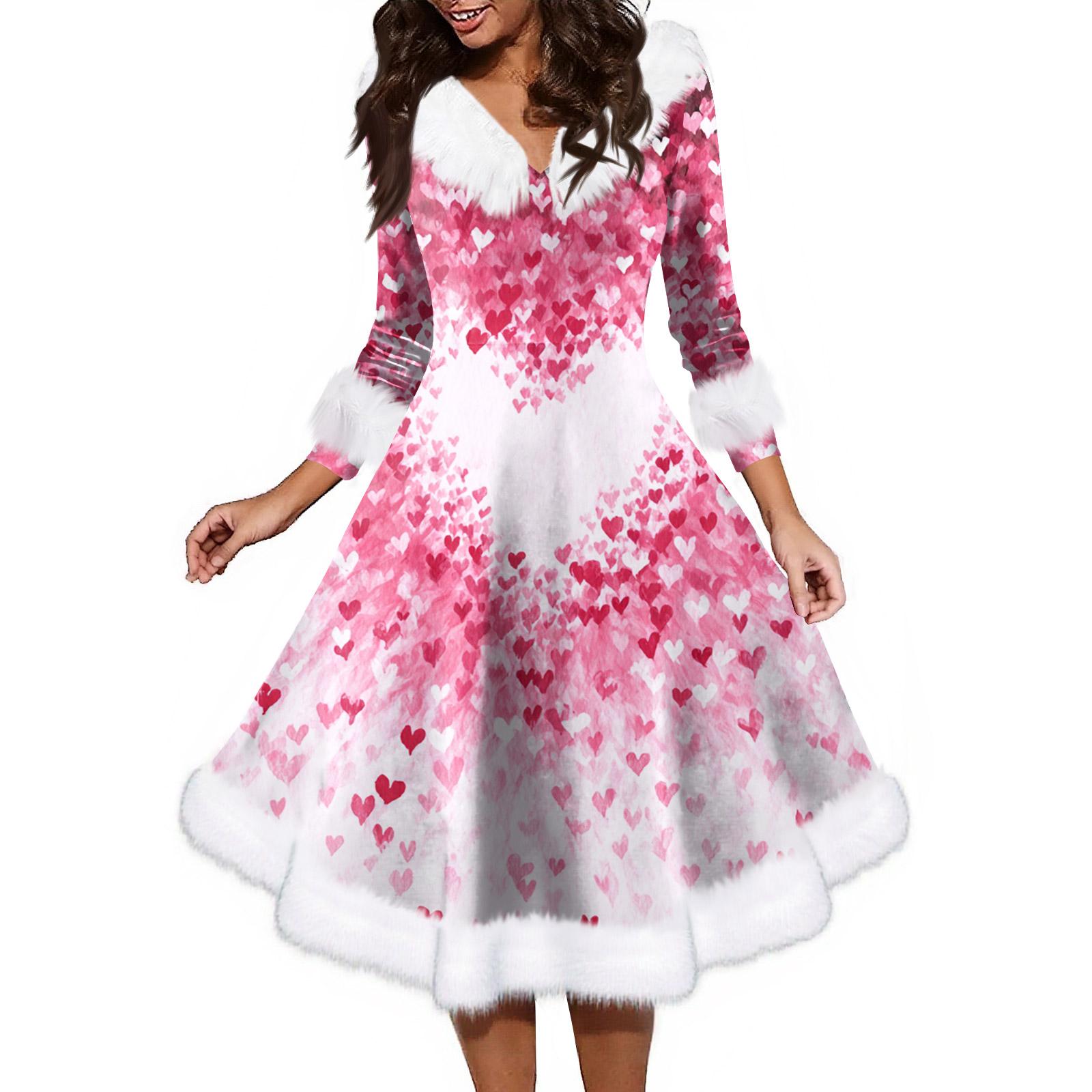 Women s Fashion V,neck Casual Fit Christmas Print Party Long Sleeve Dress L
Women s Fashion V,neck Casual Fit Christmas Print Party Long Sleeve Dress L