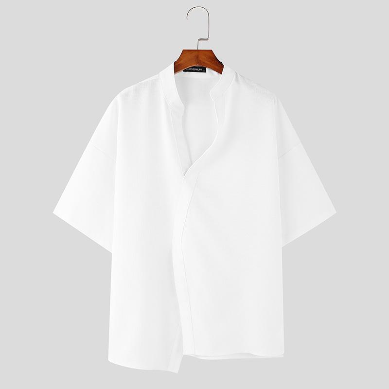 INCERUN Мужская летняя футболка с V-образным вырезом и коротким рукавом, повседневная полупрозрачная футболка белый
INCERUN Мужская летняя футболка с V-образным вырезом и коротким рукавом, повседневная полупрозрачная футболка белый