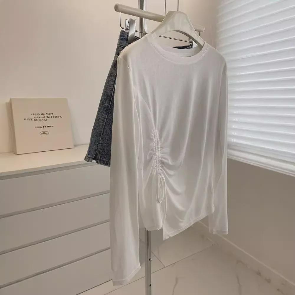 QFD-Irregular Drawstring Micro-Transparent Long Sleeve Loose Top - Summer Sun Protection Cardigan L (50-57.5 kg) білий
QFD-Irregular Drawstring Micro-Transparent Long Sleeve Loose Top - Summer Sun Protection Cardigan L (50-57.5 kg) білий