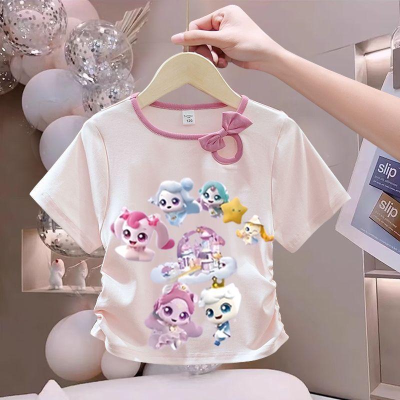 Girls Cute Bowtie Top for Summer Children s Fashionable Round-neck Short-sleeved Pure Cotton T-shirt 100
Girls Cute Bowtie Top for Summer Children s Fashionable Round-neck Short-sleeved Pure Cotton T-shirt 100