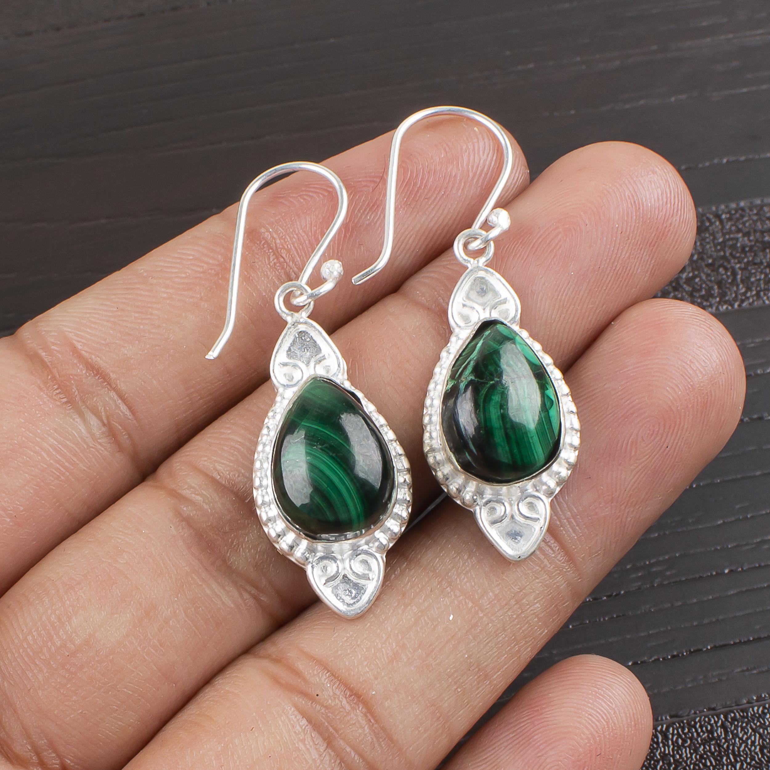 Malachite Earrings, 925 Sterling Silver Jewelry, Gift For Women Handmade Earrings Gemstone Jewelry 1.80 Inches зелений
Malachite Earrings, 925 Sterling Silver Jewelry, Gift For Women Handmade Earrings Gemstone Jewelry 1.80 Inches зелений