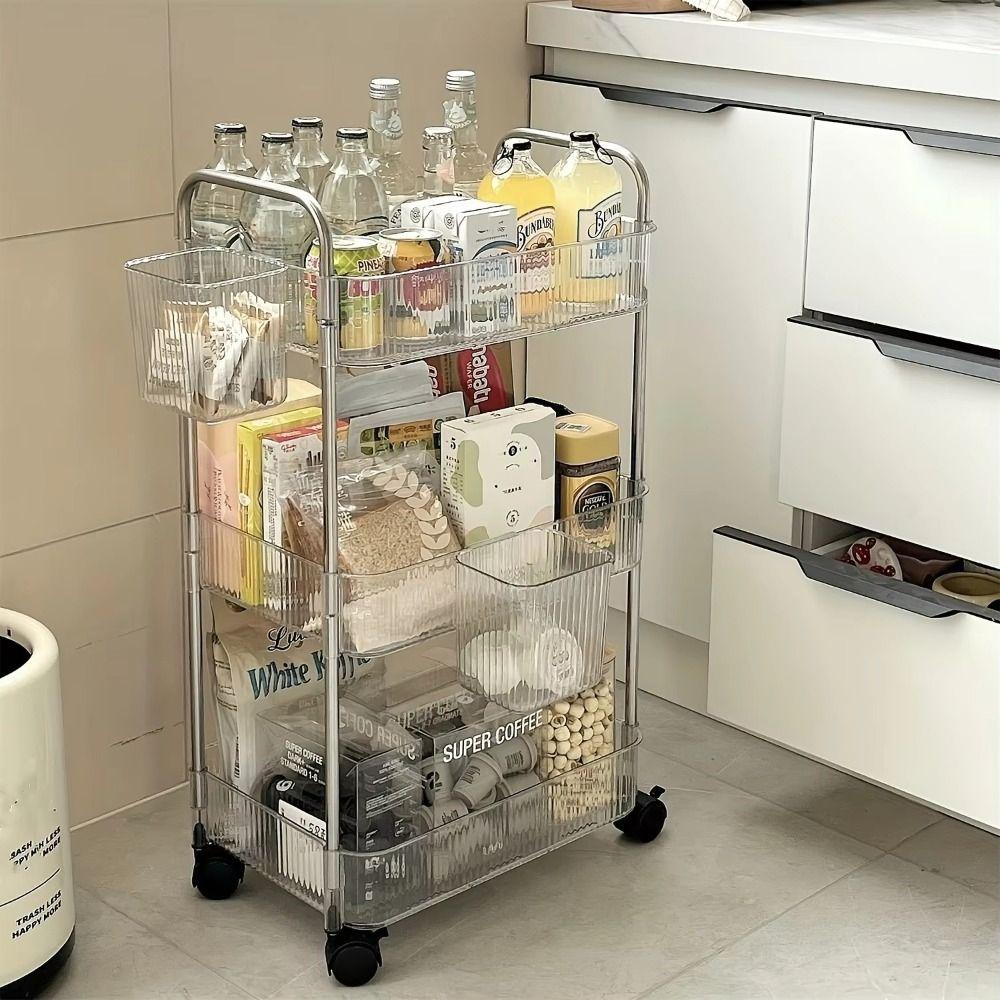 Multifunctional Rolling Organizer 3Tier Clear Storage Cart Movable Light Luxury Kitchenware Space-saving Convenient білий
Multifunctional Rolling Organizer 3Tier Clear Storage Cart Movable Light Luxury Kitchenware Space-saving Convenient білий