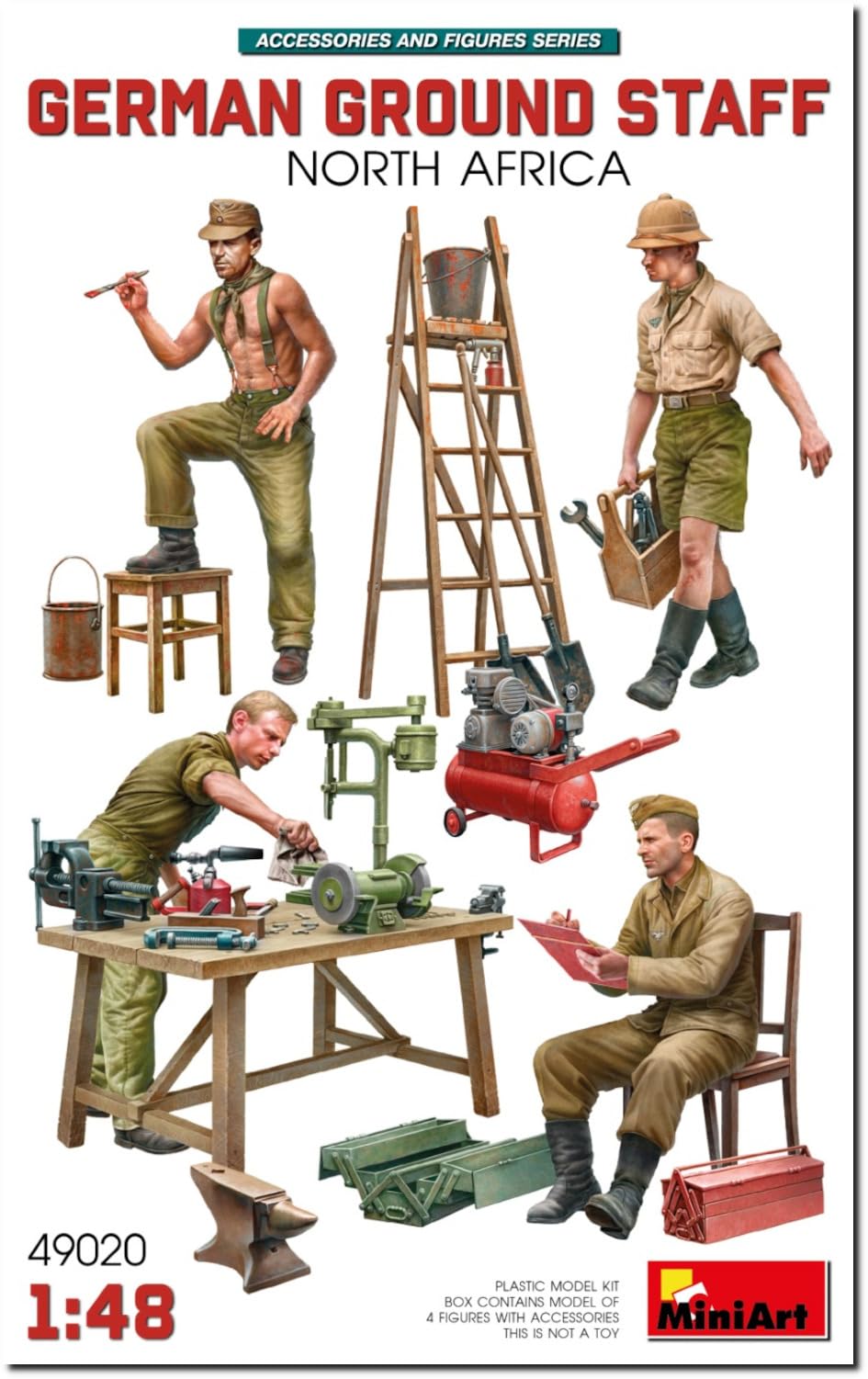 Miniart German North African Ground Crew 4 Figures Plastic Model MA49020 1/48 w/Accessory (People)
Miniart German North African Ground Crew 4 Figures Plastic Model MA49020 1/48 w/Accessory (People)