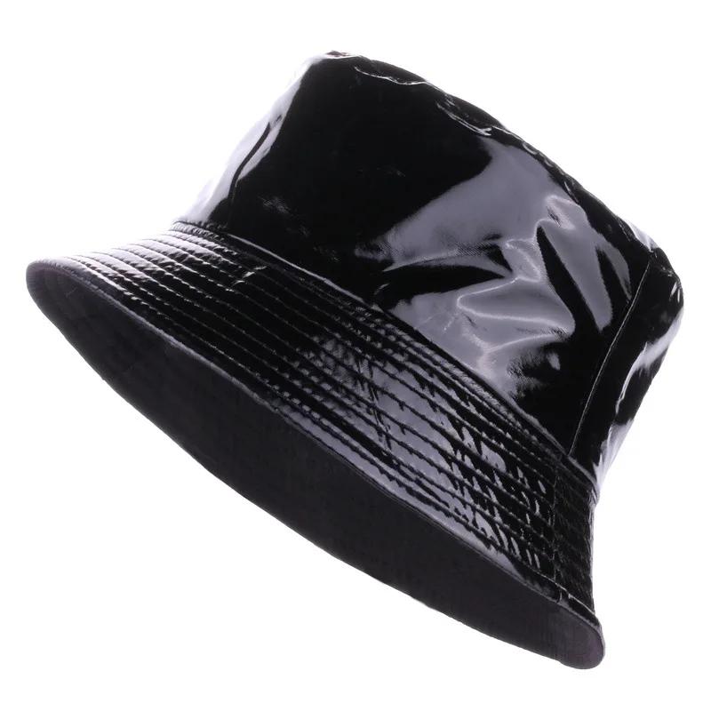 Fashion Shiny Hip-Hop Bucket Hat for Women Men PU Leather Waterproof Cap Summer Fisherman Cap Bob Sun Hat Fishing Cap Outdoor XS(old) чорний
Fashion Shiny Hip-Hop Bucket Hat for Women Men PU Leather Waterproof Cap Summer Fisherman Cap Bob Sun Hat Fishing Cap Outdoor XS(old) чорний