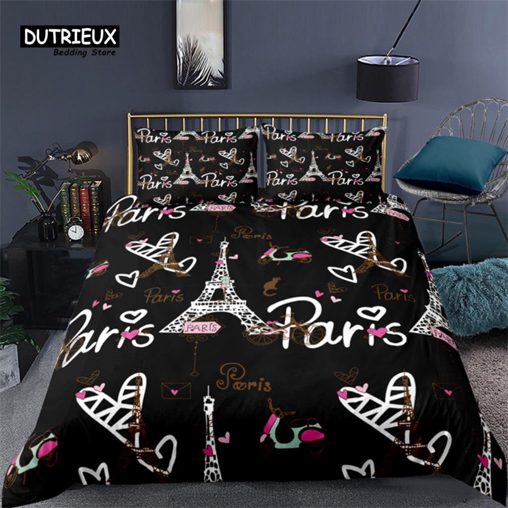 2/3PCS Soft Paris Eiffel Tower Duvet Cover Set Love Heart 3D Print King Queen Bedding Set Microfiber Quilt Cover Home Textile EU single(135x200cm)
2/3PCS Soft Paris Eiffel Tower Duvet Cover Set Love Heart 3D Print King Queen Bedding Set Microfiber Quilt Cover Home Textile EU single(135x200cm)
