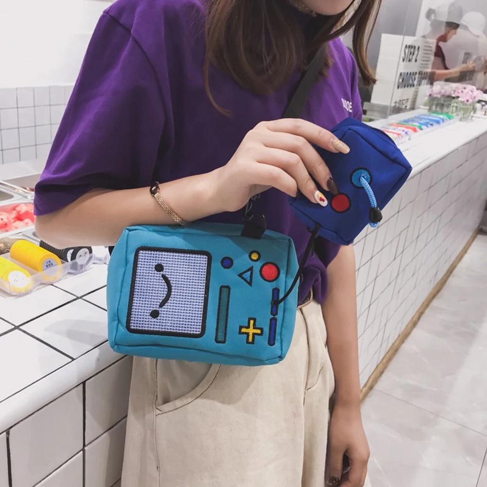 Cartoon Anime Single Shoulder Bags for Women Phone Coin Purse Female Canvas Game Machine Small Shoulder Bag Funny Crossbody Bag синий
Cartoon Anime Single Shoulder Bags for Women Phone Coin Purse Female Canvas Game Machine Small Shoulder Bag Funny Crossbody Bag синий