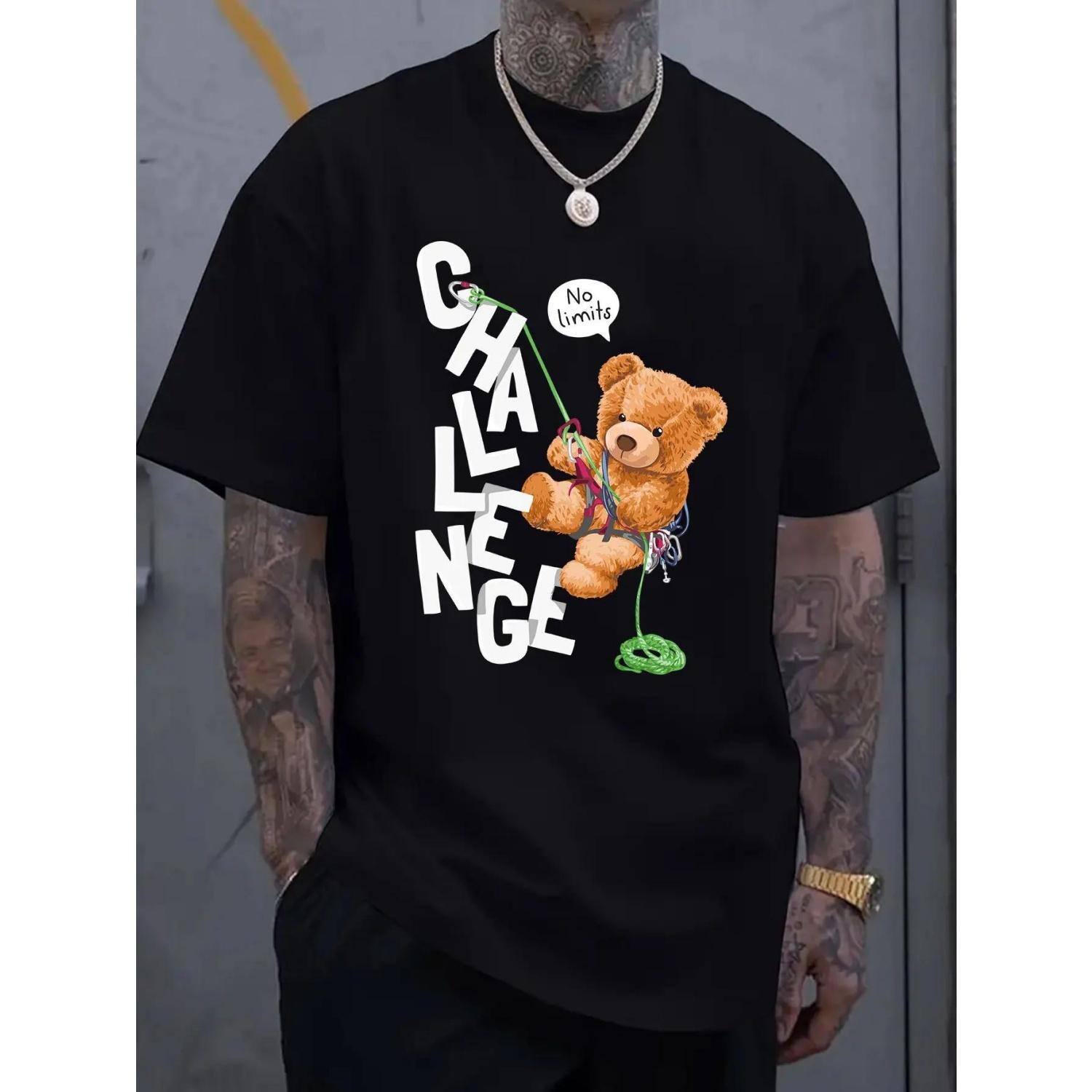 Climbing Teddy Bear Graphic Print Men s Luxury Cotton Short Sleeved T-shirt Summer Unisex Men s and Women s Streetwear XXXXXL чорний
Climbing Teddy Bear Graphic Print Men s Luxury Cotton Short Sleeved T-shirt Summer Unisex Men s and Women s Streetwear XXXXXL чорний