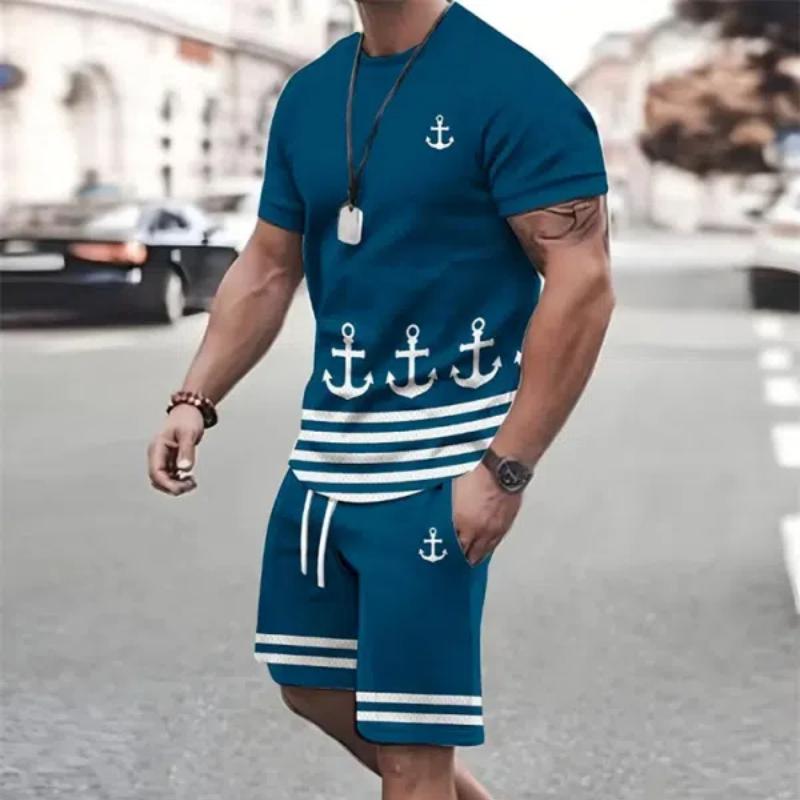 Летний мужской комплект с коротким рукавом в морском стиле с принтом якоря, комплект с короткими рукавами и шортами, мужская футболка с круглым вырезом XL
Летний мужской комплект с коротким рукавом в морском стиле с принтом якоря, комплект с короткими рукавами и шортами, мужская футболка с круглым вырезом XL