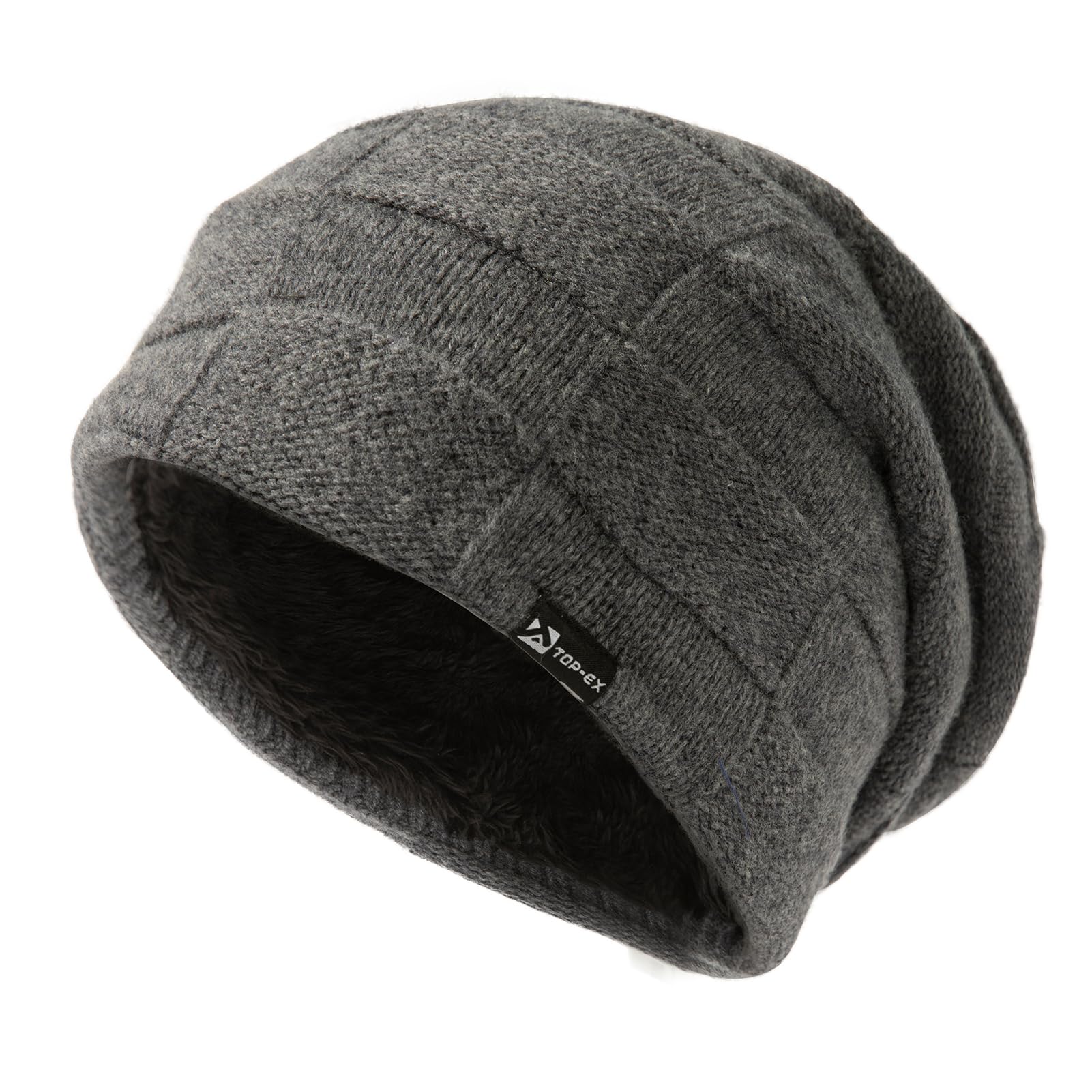 Вязаная шапка из мериносовой шерсти для катания на лыжах и сноуборде, облегающая, единый размер, серая, TOP-EX, мужская, шапка, шапка, лицо, перерабатываемая, большинство, зима, велоспорт, ходьба, катание на лыжах, серый