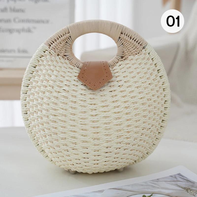 Natural Rattan Handwoven Round Shell Handbag Summer Bohemia Top Handle Tote Beach Bag Women Fashion Casual Handmade Straw Purse
Natural Rattan Handwoven Round Shell Handbag Summer Bohemia Top Handle Tote Beach Bag Women Fashion Casual Handmade Straw Purse