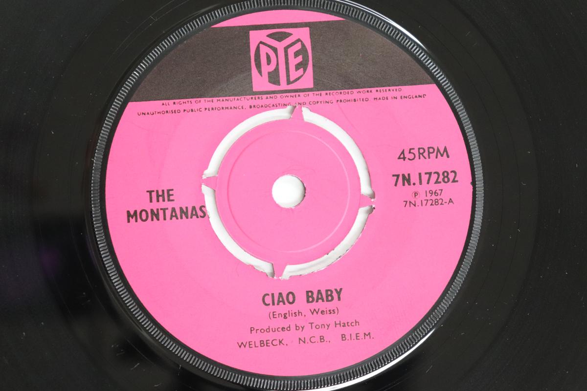 7inch Record MONTANAS - Ciao Baby 7N17282 Pye Records 1967 UK Rock Used
7inch Record MONTANAS - Ciao Baby 7N17282 Pye Records 1967 UK Rock Used