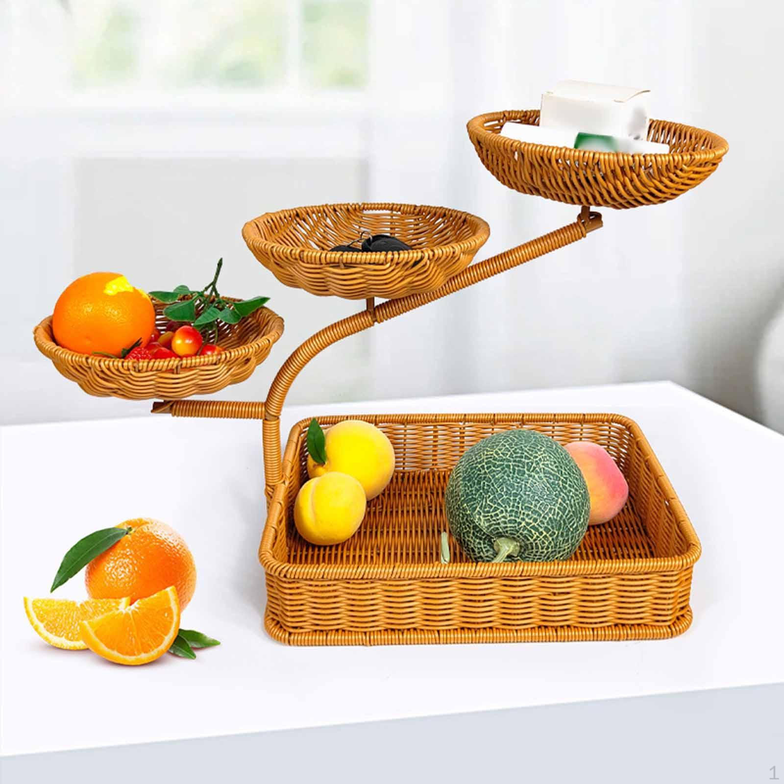 Imitation Rattan Woven Fruit Basket Serving Tray Decor Elegant Creative Holder Food for
Imitation Rattan Woven Fruit Basket Serving Tray Decor Elegant Creative Holder Food for
