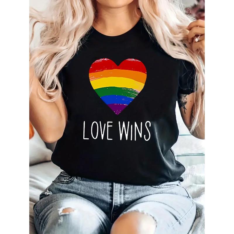Women s Love Wins Rainbow Heart Print T-Shirt Casual Crew Neck Short Sleeve All Season Top 4XL чорний
Women s Love Wins Rainbow Heart Print T-Shirt Casual Crew Neck Short Sleeve All Season Top 4XL чорний