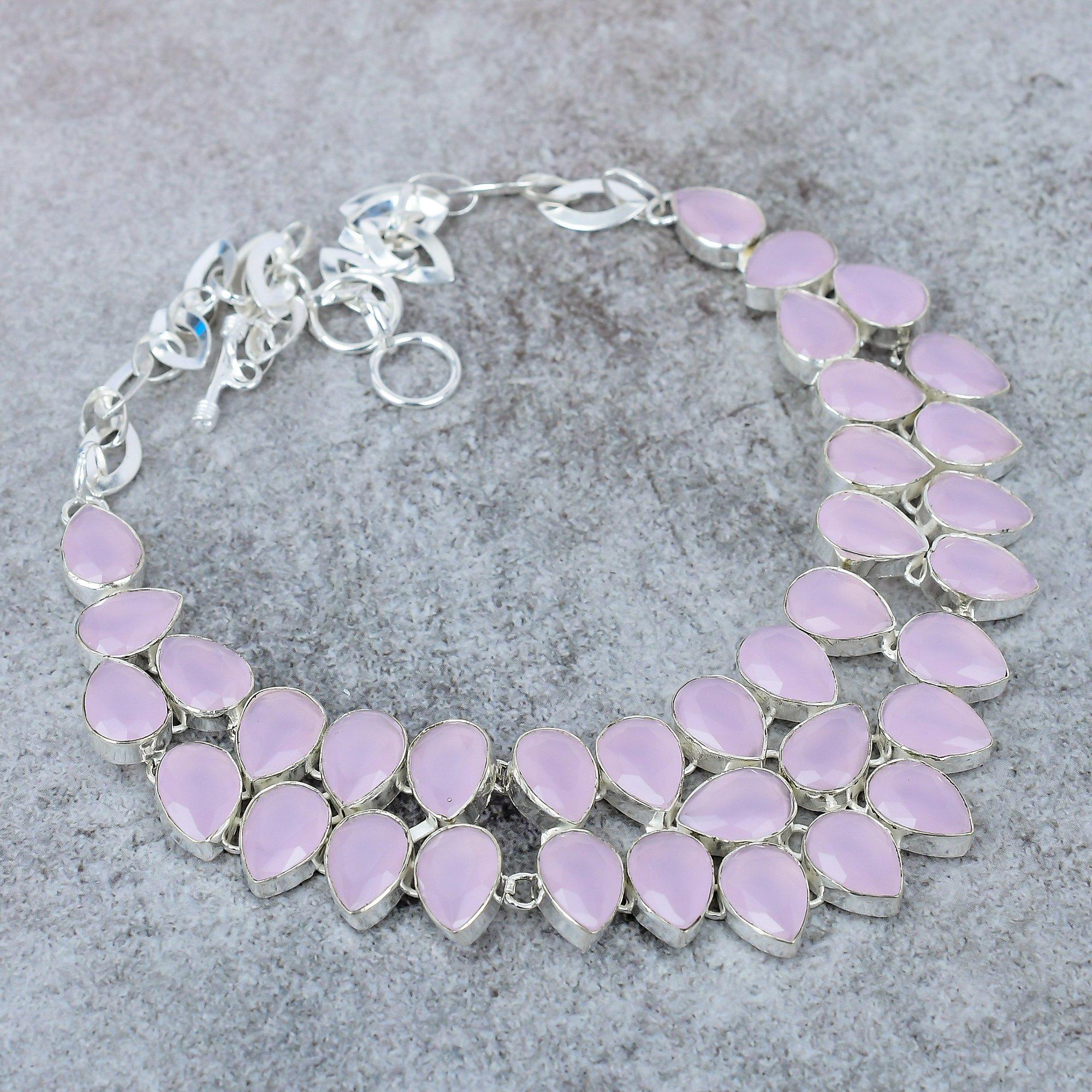 Pink Chalcedony Gemstone Handmade 925 Sterling Silver Jewelry Necklace 18 M-321
Pink Chalcedony Gemstone Handmade 925 Sterling Silver Jewelry Necklace 18 M-321