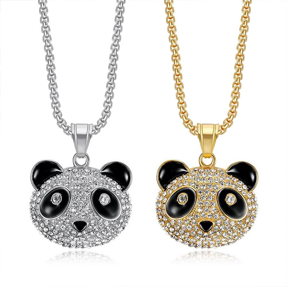 New Diamond Encrusted Giant Panda Pendant Cartoon Trendy Cool Couple Hip Hop Necklace 60CM
New Diamond Encrusted Giant Panda Pendant Cartoon Trendy Cool Couple Hip Hop Necklace 60CM