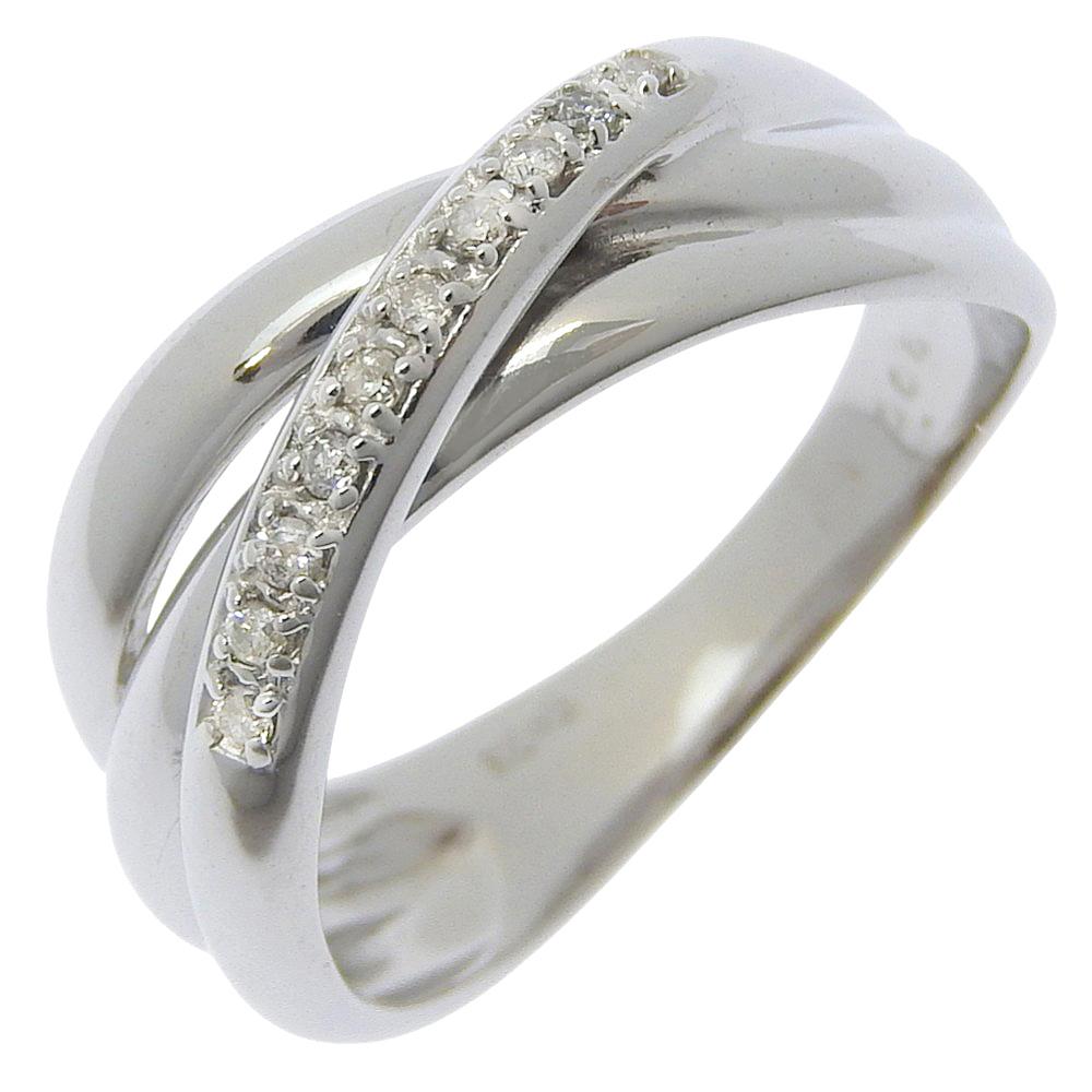 Cross design Ring K18 white gold/diamond #6.2(US Size) 4.6g Women Used
Cross design Ring K18 white gold/diamond #6.2(US Size) 4.6g Women Used