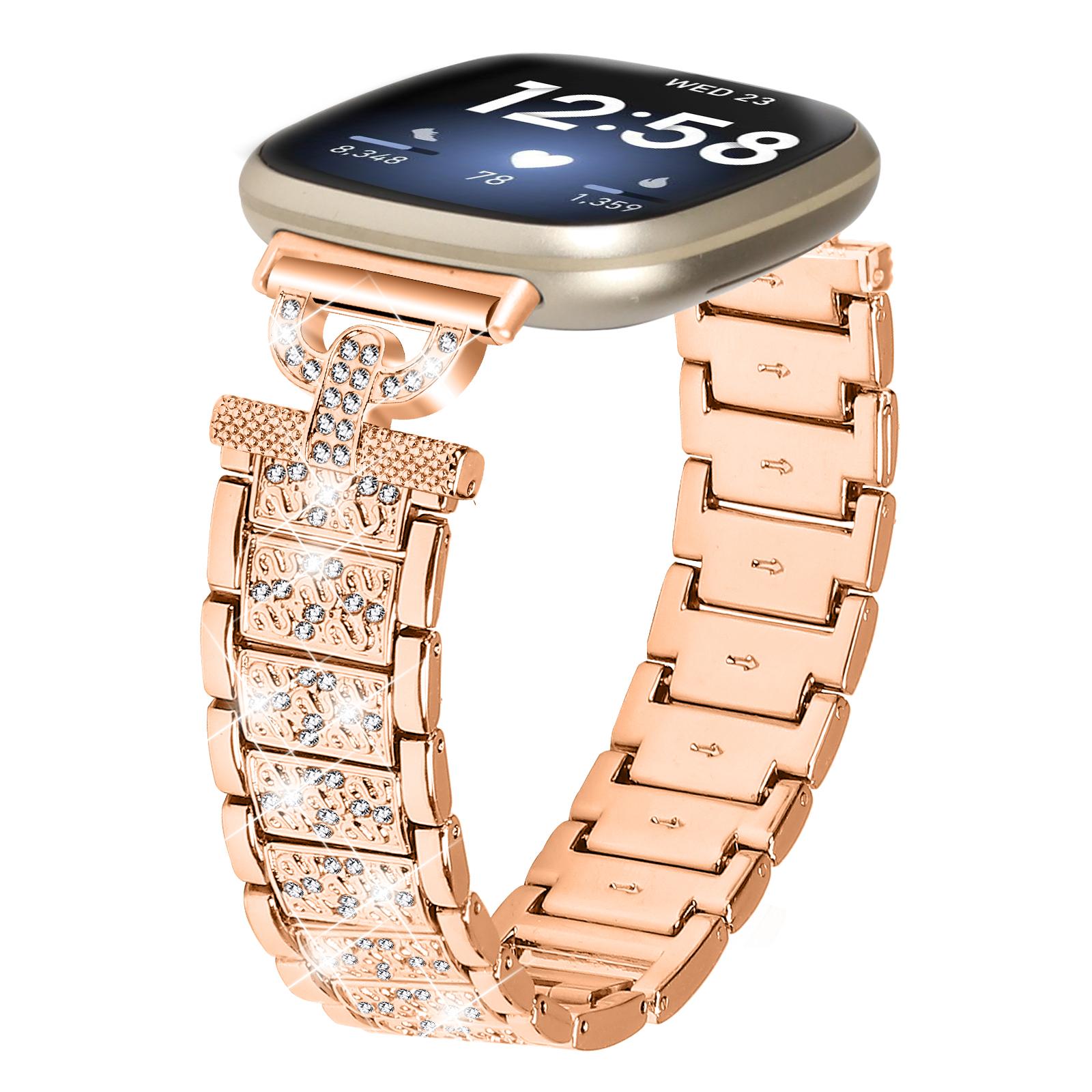For Fitbit Versa 4/Sense 2 Stainless Steel Watch Band 3-Bead Rhinestone Decor Replacement Bracelet Gold
For Fitbit Versa 4/Sense 2 Stainless Steel Watch Band 3-Bead Rhinestone Decor Replacement Bracelet Gold