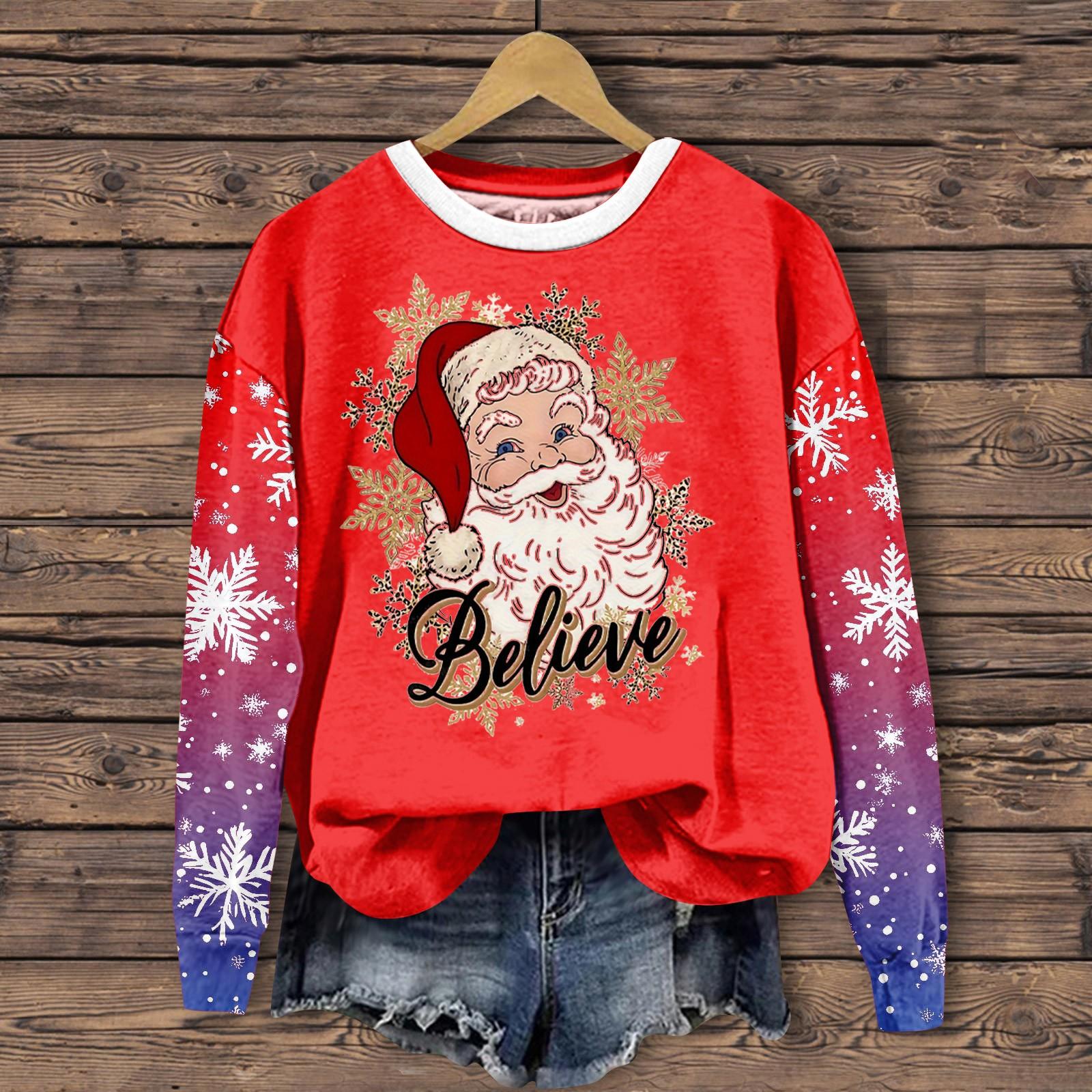 Женская мода повседневная толстовка с длинным рукавом и принтом Санта-Клауса с круглым вырезом S хаки
Женская мода повседневная толстовка с длинным рукавом и принтом Санта-Клауса с круглым вырезом S хаки