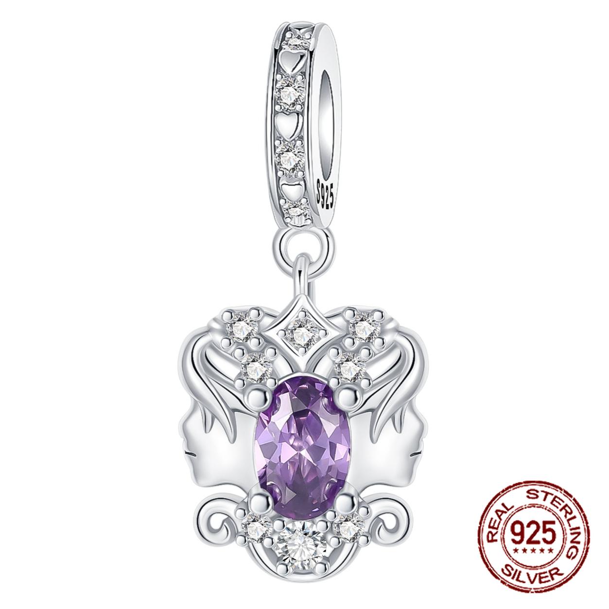 copper 12 Constellations Gemini Purple Zircon Pendant Charm Compatible With Authentic Charm Bracelets Women Do It Yourself Jewellery Gift
copper 12 Constellations Gemini Purple Zircon Pendant Charm Compatible With Authentic Charm Bracelets Women Do It Yourself Jewellery Gift