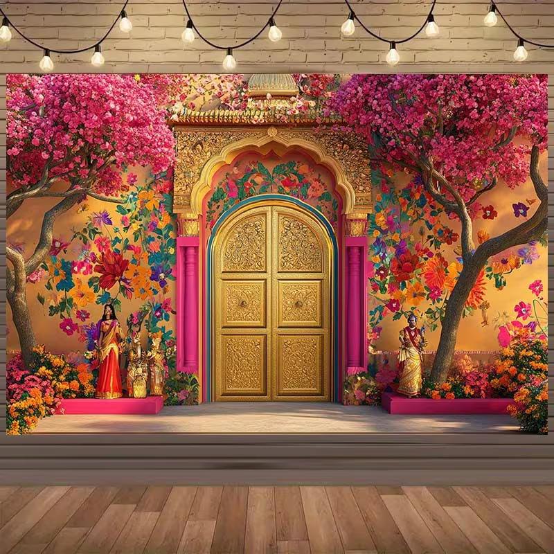2D Traditional Mughal Golden Door Backdrop, 2D Flat Printing Banner for Indian Festival & Photoshoot 47.2x31.5inch/120*80cm
2D Traditional Mughal Golden Door Backdrop, 2D Flat Printing Banner for Indian Festival & Photoshoot 47.2x31.5inch/120*80cm