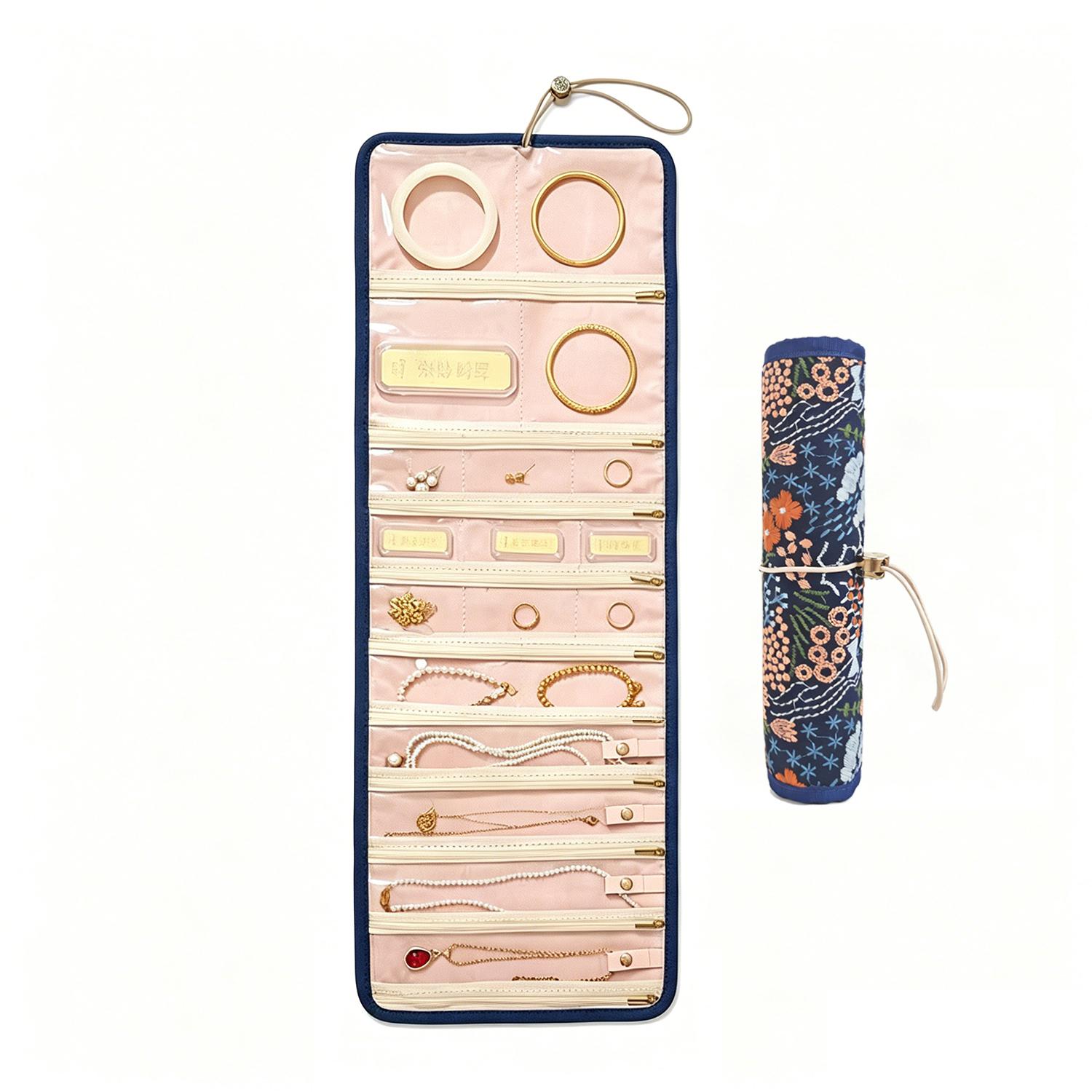 Portable Roll-Up Jewelry Organizer with Embroidered Cover, Lightweight Travel Jewelry Storage Pouch for Necklaces, Bracelets синій
Portable Roll-Up Jewelry Organizer with Embroidered Cover, Lightweight Travel Jewelry Storage Pouch for Necklaces, Bracelets синій