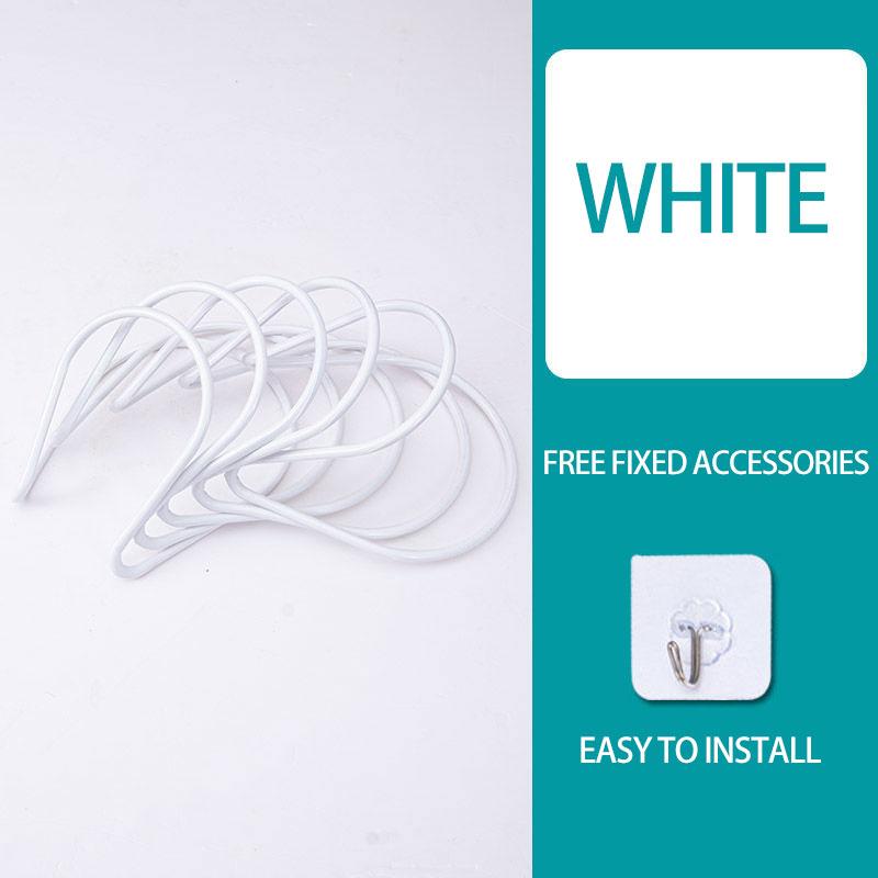 5 шт. Бытовая вешалка для пальто, бесплатная перфорация, вешалка для хранения шляп в спальне, настенная вешалка для шляп за дверью, вешалка для полотенец в ванной, бытовая вешалка для шляп 5PC белый