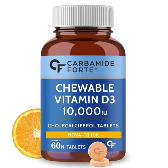 Carbamide Forte Vitamin d3 10000iu | Chewable Vitamin D Tablets | D3 Supplement for Bone & Immunity | Orange Flavour - 60 Tablets
Carbamide Forte Vitamin d3 10000iu | Chewable Vitamin D Tablets | D3 Supplement for Bone & Immunity | Orange Flavour - 60 Tablets