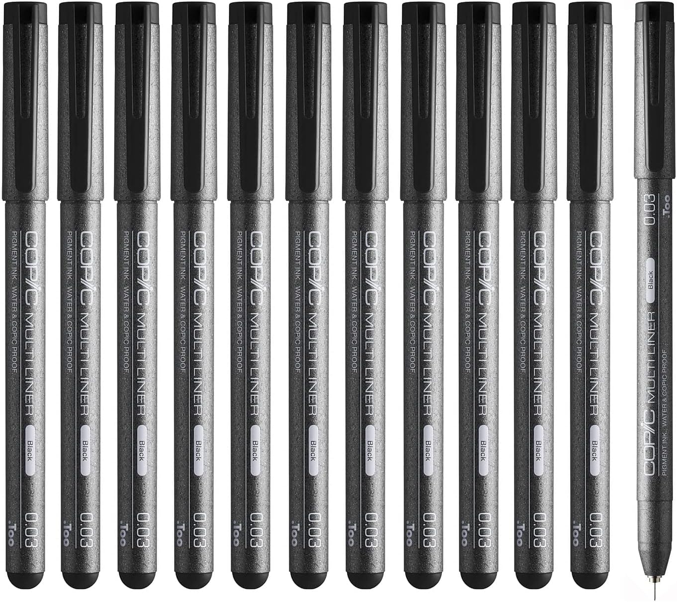 Too Copic Multiliner Black of 0.03mm (Pack 12) чорний
Too Copic Multiliner Black of 0.03mm (Pack 12) чорний